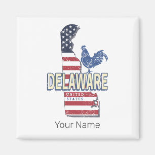 Delaware Vereinigte Staaten Retro-Staatskarte Vint Magnet