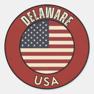 Delaware Vereinigte Staaten von Amerika Runder Aufkleber