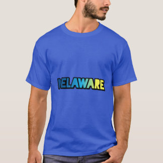 Delaware-Verlauf von Blau zu Gelb T-Shirt
