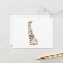 Delaware Vintag Picture Map Antik Staat Chart Postkarte