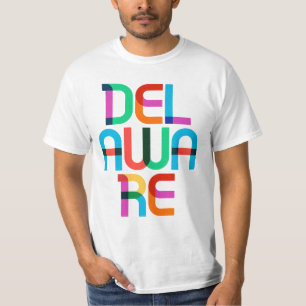Delaware Vintag Retro Colorous 80er Pop Art Art T-Shirt