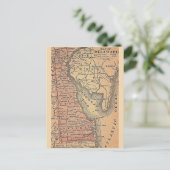 Delaware Vintag Staat Map Postkarte (Stehend Vorderseite)