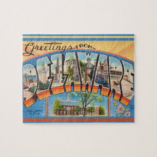 Delaware Vintage 8x10 Postkarte  Puzzle
