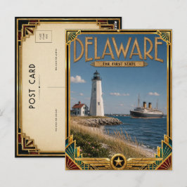 Delaware Vintage Art Deco Golden Age Postkarte