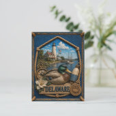Delaware Vintage Reise Postkarte (Stehend Vorderseite)