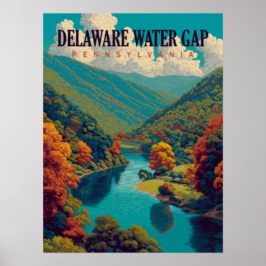 Delaware Water Gap Vintage Travel Poster (Vorne)