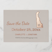 Delaware Wedding Save the Date Rose Gold Folieneinladung (Vorderseite)
