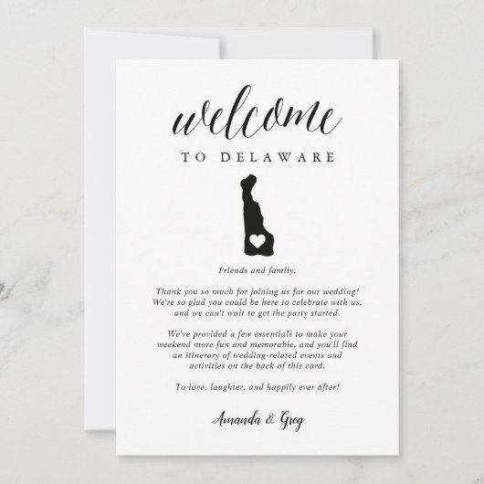 Delaware Wedding Welcome Letter & Itinerary (Vorderseite)