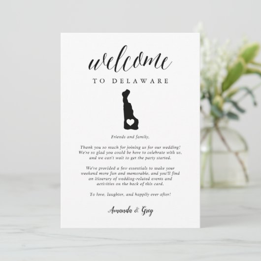 Delaware Wedding Welcome Letter & Itinerary (Stehend Vorderseite)