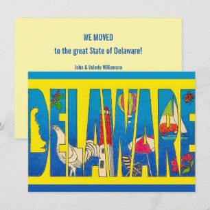 Delaware Yellow Postcard Umzugsankündigung