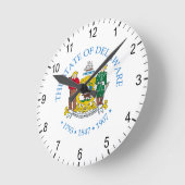 Delaware-Zeichen Runde Wanduhr (Winkel)