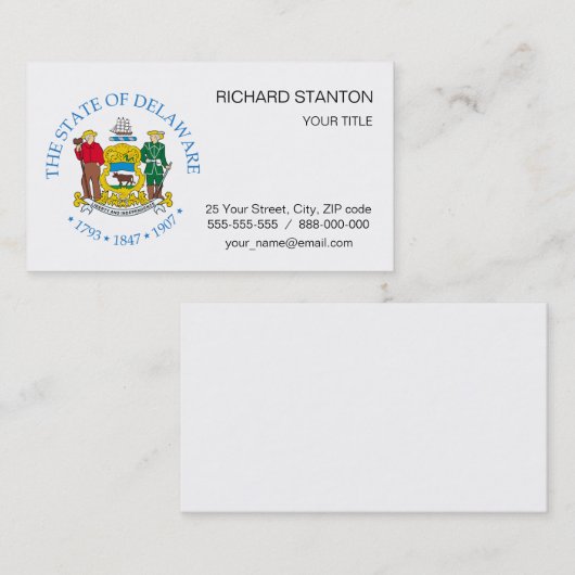 Delaware-Zeichen Visitenkarte (Vorne/Hinten)