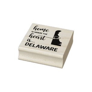 Delaware Zuhause ist der Ort, an dem das Herz lieg Gummistempel