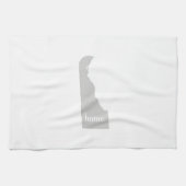 Delaware-Zuhause-Silhouette-Staatskarte Geschirrtuch (Horizontal)