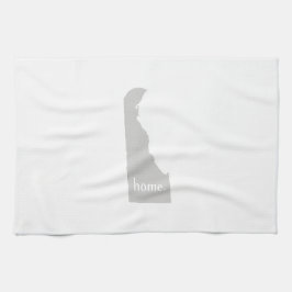 Delaware-Zuhause-Silhouette-Staatskarte Geschirrtuch