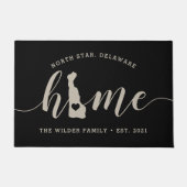 Delaware Zuhause Staat Personalisiert Fußmatte (Vorderseite)