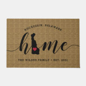 Delaware Zuhause Staat Personalisiert Fußmatte (Vorderseite)