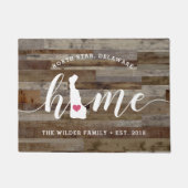 Delaware Zuhause Staat Personalisierte Holzaussich Fußmatte (Vorderseite)