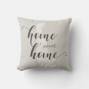 Delaware - Zuhause Sweet Zuhause burlap look Kissen