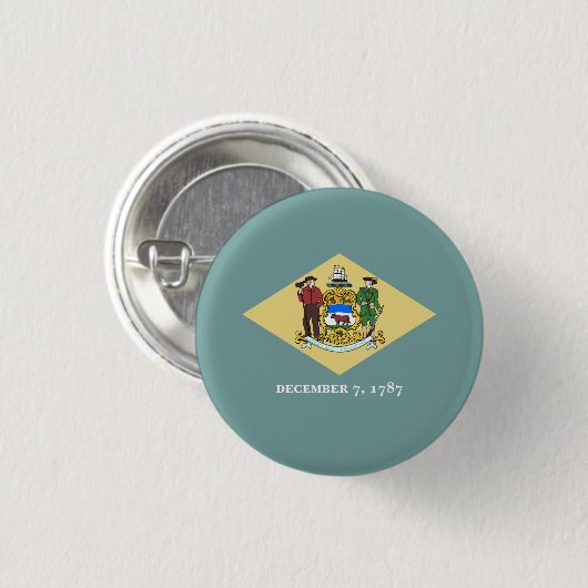 Delawarean Flag, Flag Delaware Button (Vorne & Hinten)