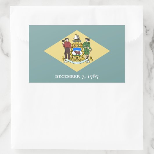 Delawarean Flag, Flag Delaware Rechteckiger Aufkleber (Tasche)