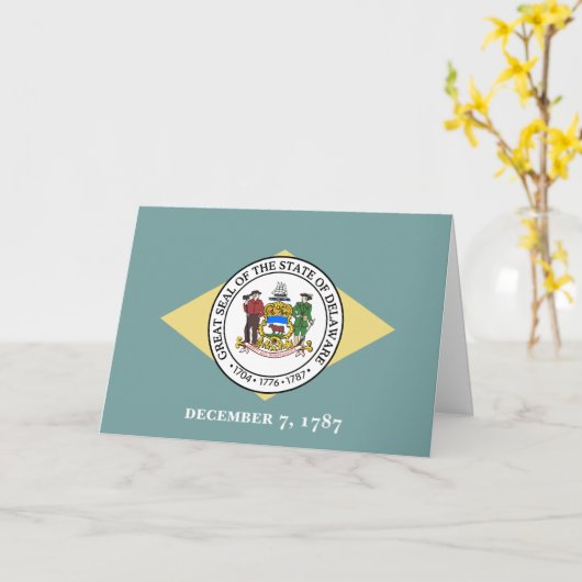 Delawarean Flag & Seal, Delaware Karte (Gelbe Blume)