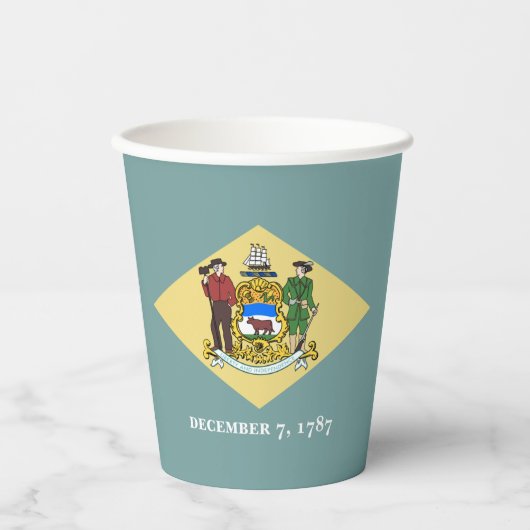 Delawarean Flag & Seal, Delaware Pappbecher (Vorderseite)