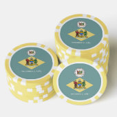 Delawarean Flag & Seal, Delaware Pokerchips (Stapel)