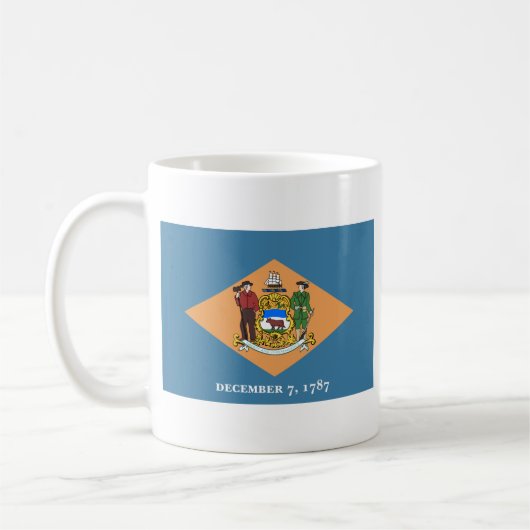 Delawarean Flagge + Karten-Tasse Kaffeetasse (Links)