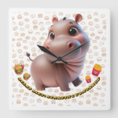 Delay Diet: Morgen starten Quadratische Wanduhr (Vorderseite)