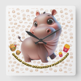 Delay Diet: Morgen starten Quadratische Wanduhr