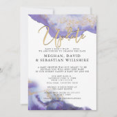 Delayed Baby Shower Amethyst Watercolor Geode Einladung (Vorderseite)