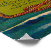 Delca Brand Lachs Label - Rot Poster (Ecke)