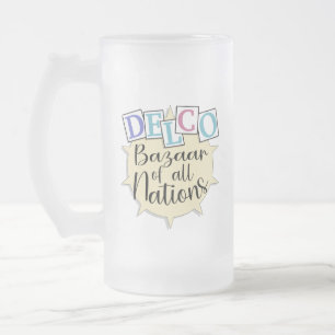 Delco-Basar aller Nationen Mattglas Bierglas