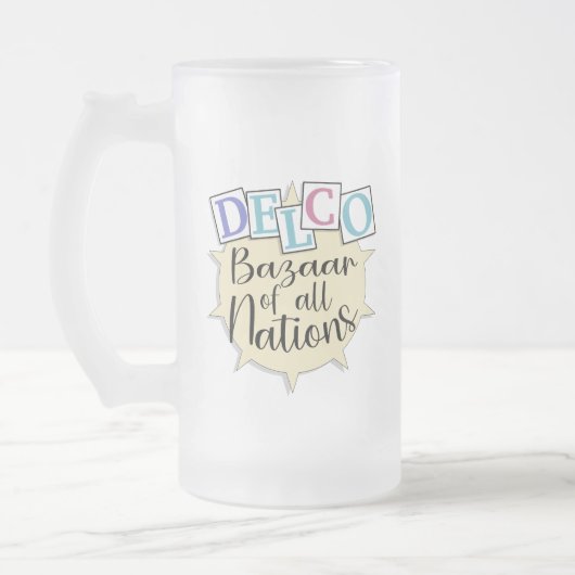 Delco-Basar aller Nationen Mattglas Bierglas (Links)