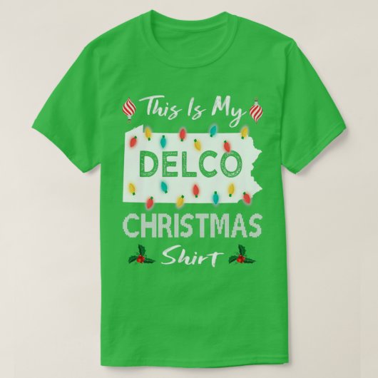 Delco Christmas Landkreis Xmas Lights Pennsylvania T-Shirt (Design vorne)