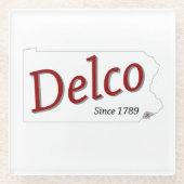 DELCO (R) seit 1789 Glasuntersetzer (Vorderseite)