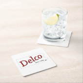 DELCO (R) seit 1789 Rechteckiger Pappuntersetzer (Vor Ort)