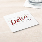 DELCO (R) seit 1789 Rechteckiger Pappuntersetzer (angewinkelt)