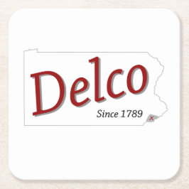 DELCO (R) seit 1789 Rechteckiger Pappuntersetzer