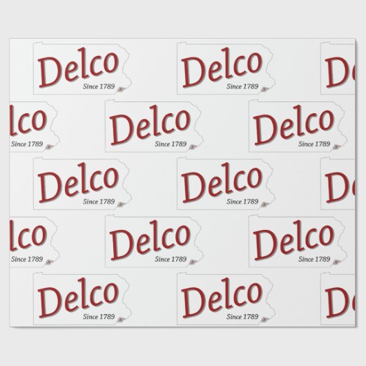 Delco seit 1789 rot, schwarz und grau geschenkpapier (Flach)