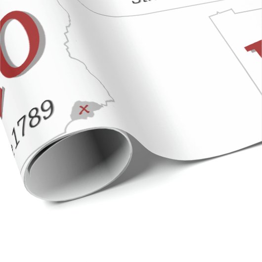 Delco seit 1789 rot, schwarz und grau geschenkpapier (Rolleneckpunkt)