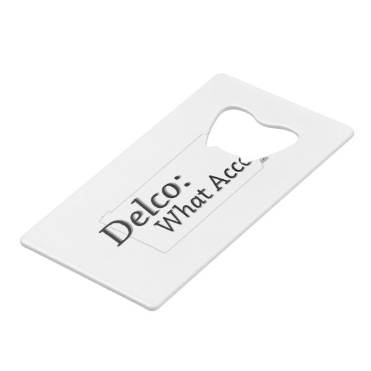 Delco - Was für Akzent? Geldbeutel Flaschenöffner (Rückseite Schrägansicht)