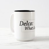 Delco - Was für Akzent? Zweifarbige Tasse (Vorderseite Links)