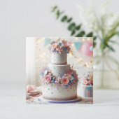 DELECATE BLUE & PINK FLORAL BIRTHDAY KARTE (Stehend Vorderseite)