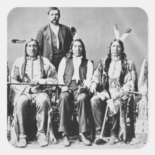 Delegiof Sioux chiefs, led by Red Cloud (1822) Quadratischer Aufkleber (Vorderseite)