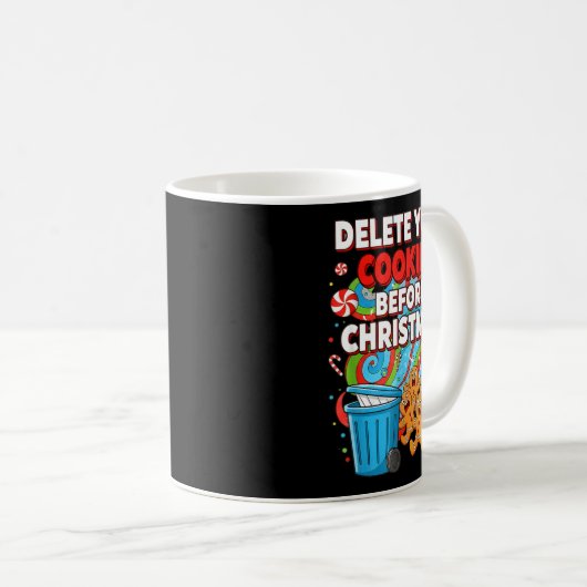 Delete Cookies Funny Christmas Cookie Kaffeetasse (VorderseiteRechts)