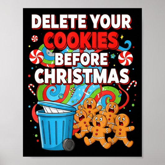 Delete Cookies Funny Christmas Cookie Poster (Vorne)