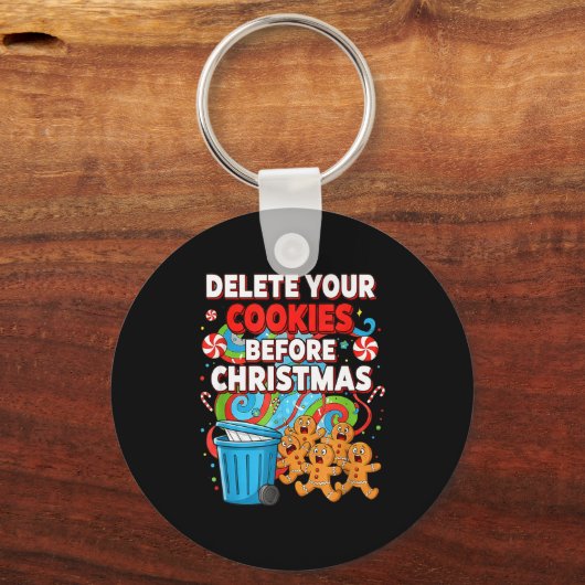 Delete Cookies Funny Christmas Cookie Schlüsselanhänger (Vorderseite)