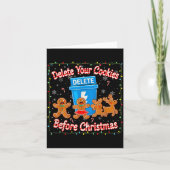 Delete Your Cookies Funny Christmas  Karte (Vorderseite)